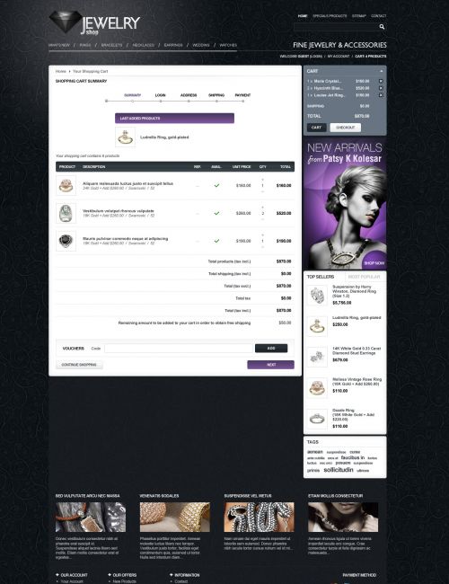 Prestheme Jewelicious - Jewelry Prestashop Theme - Shopping Cart